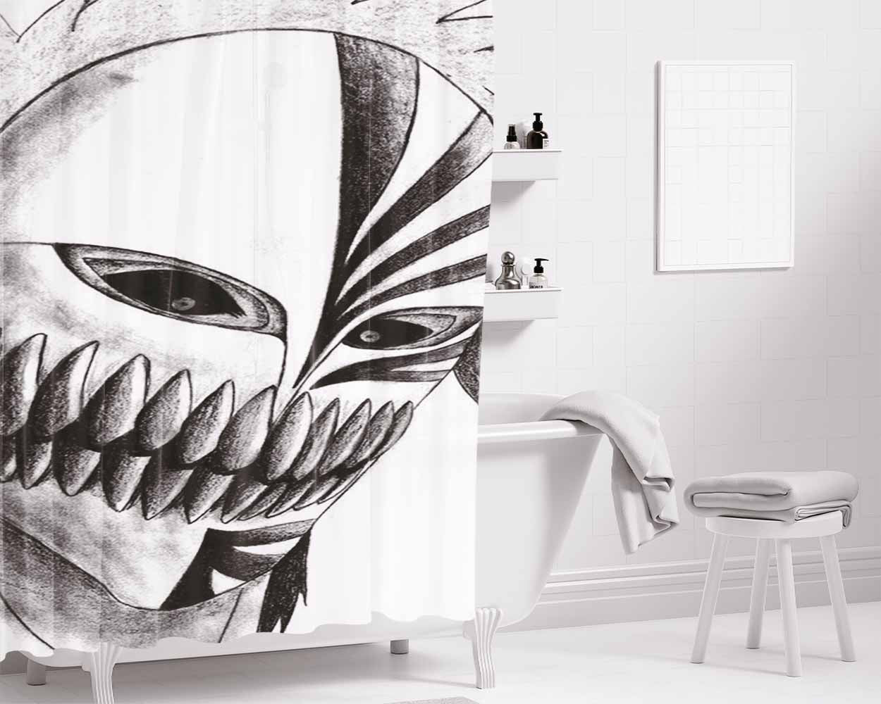 Hollow Ichigo Bleach Bathroom Shower Curtain Fabric Waterproof | 66 X 72 Inch