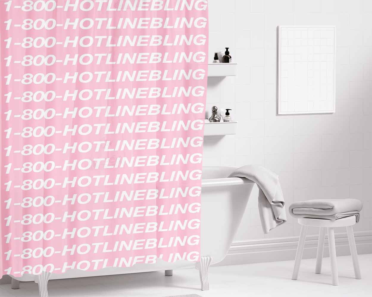 Hotline Blingss Bathroom Shower Curtain Fabric Waterproof | 66 X 72 Inch