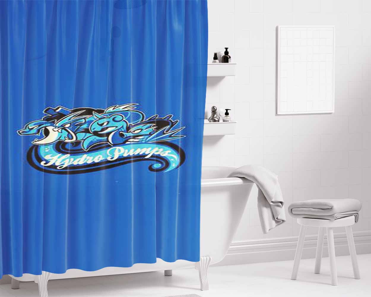 Hydro Pumps Bathroom Shower Curtain Fabric Waterproof | 66 X 72 Inch