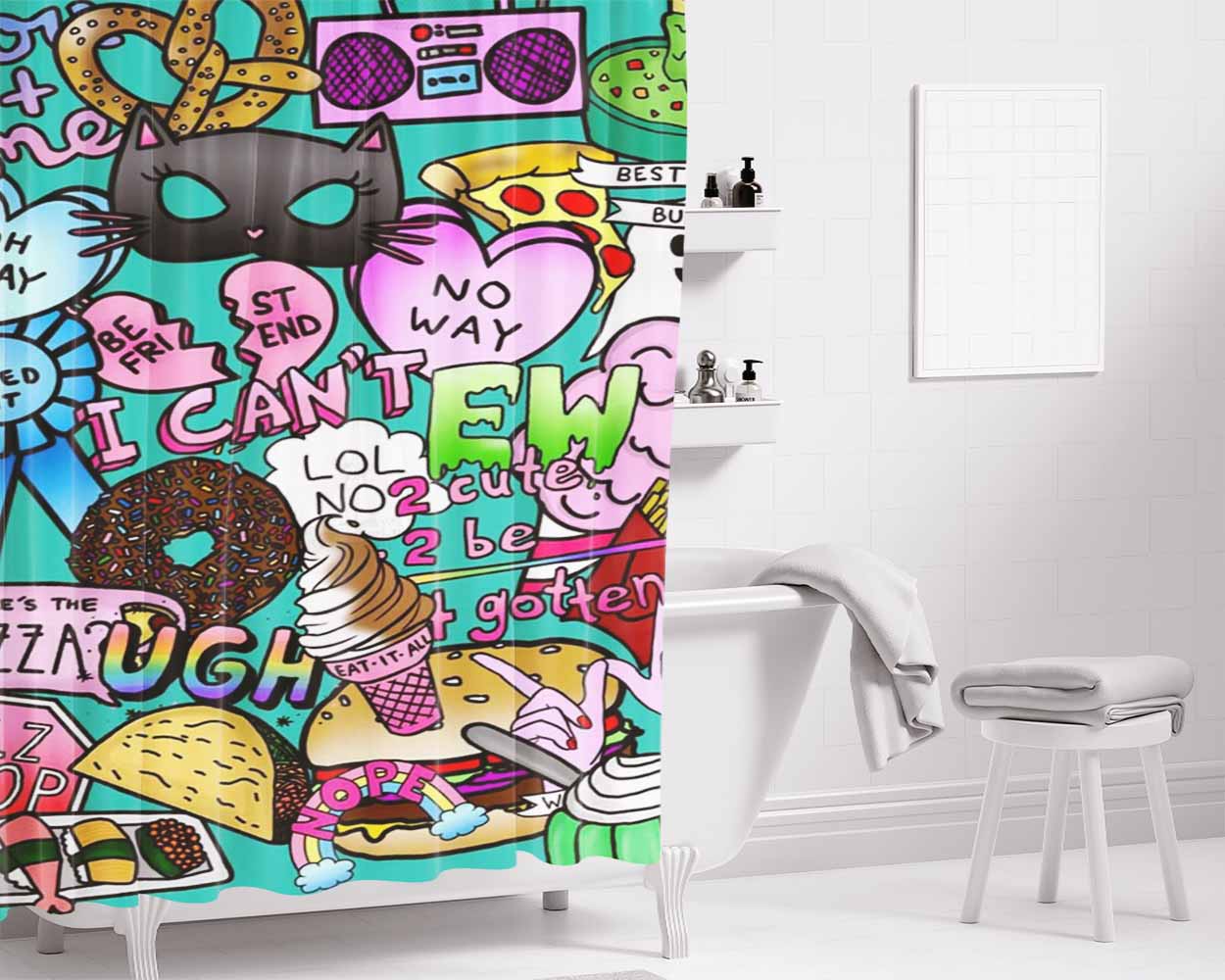 I Am Limited Edition Bathroom Shower Curtain Fabric Waterproof | 66 X 72 Inch