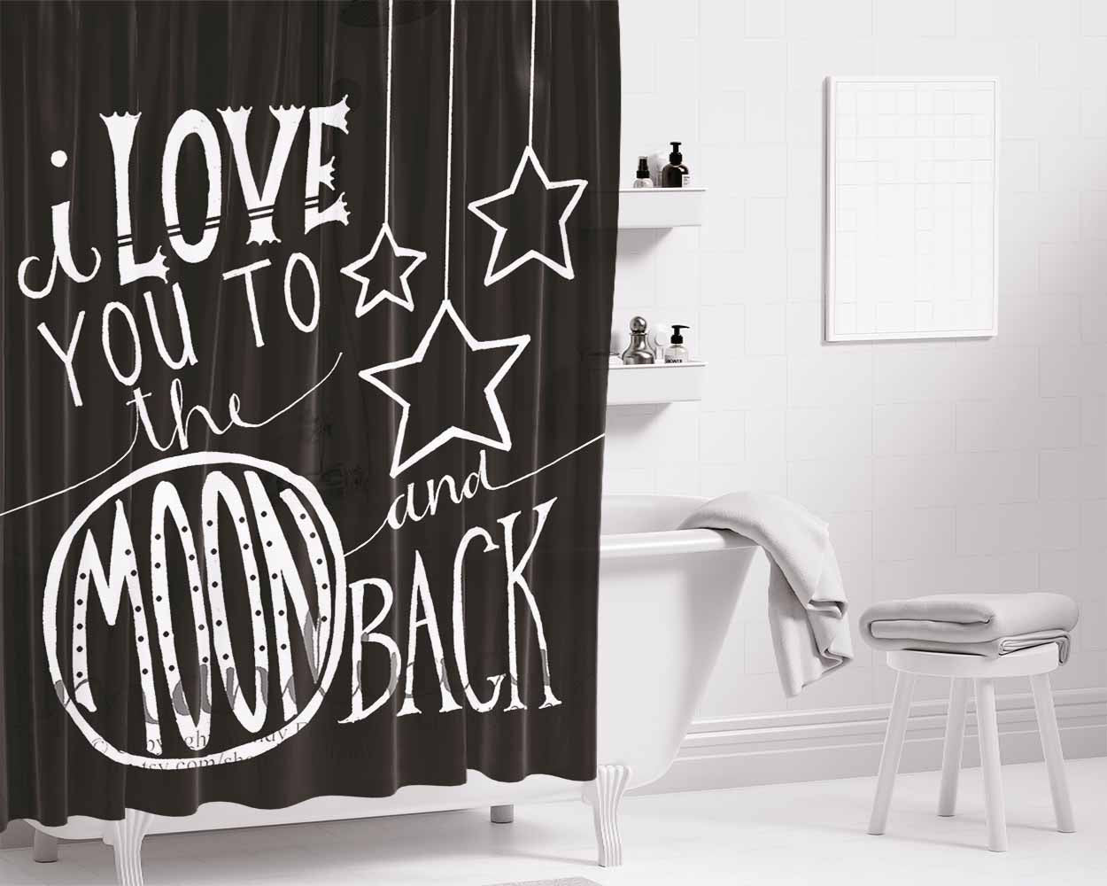 I Love Domo Kun College Bathroom Shower Curtain Fabric Waterproof | 66 X 72 Inch