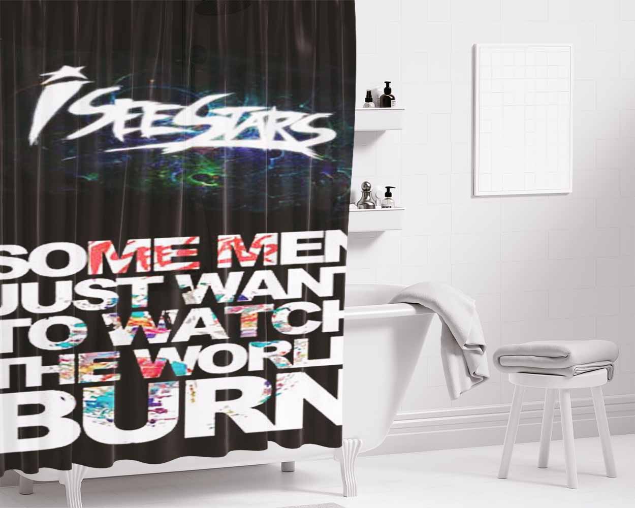 I Love Trance Music Bathroom Shower Curtain Fabric Waterproof | 66 X 72 Inch