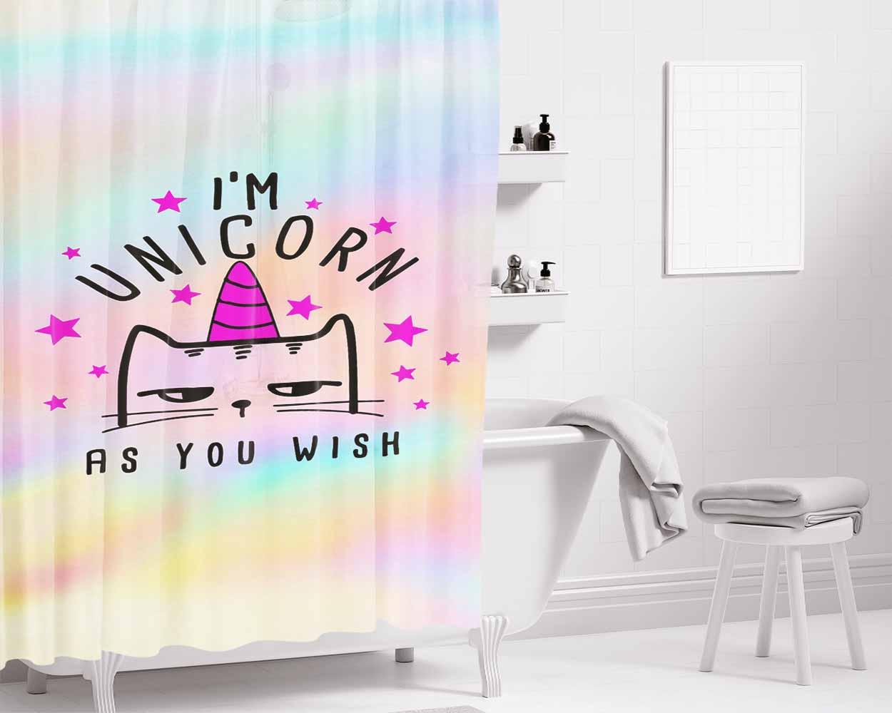 Im Either Confused Or Bored Bathroom Shower Curtain Fabric Waterproof | 66 X 72 Inch