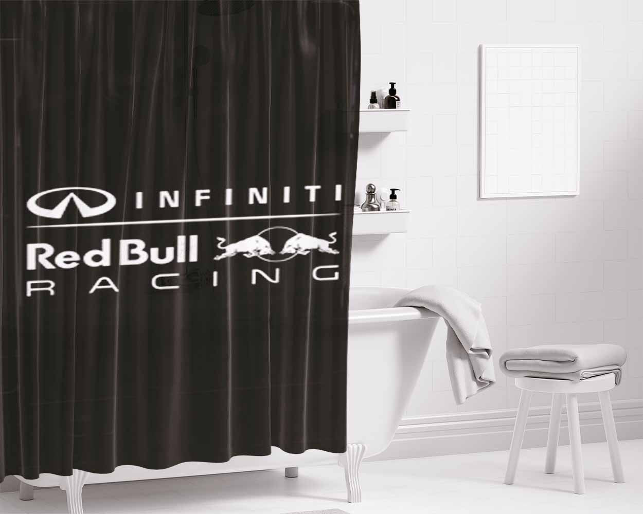 Infiniti Red Bull Racing Bathroom Shower Curtain Fabric Waterproof | 66 X 72 Inch