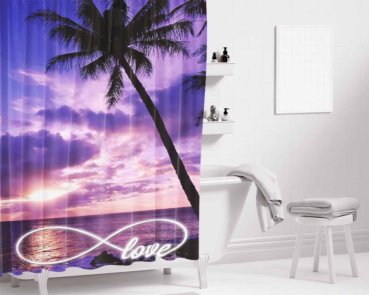 Infinity Of Love 1 Bathroom Shower Curtain Fabric Waterproof | 66 X 72 Inch