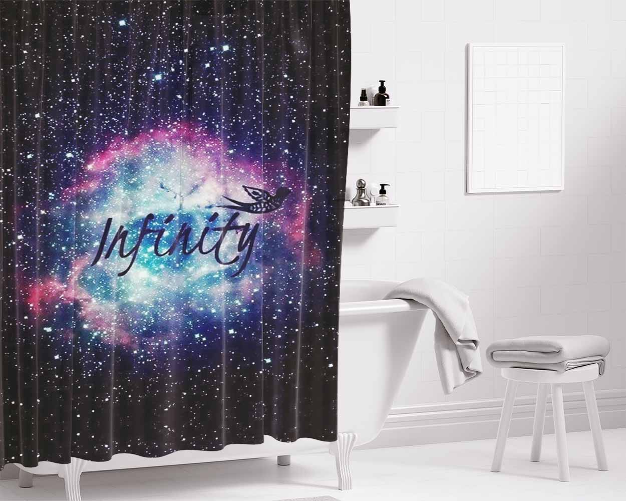 Infinity Bathroom Shower Curtain Fabric Waterproof | 66 X 72 Inch