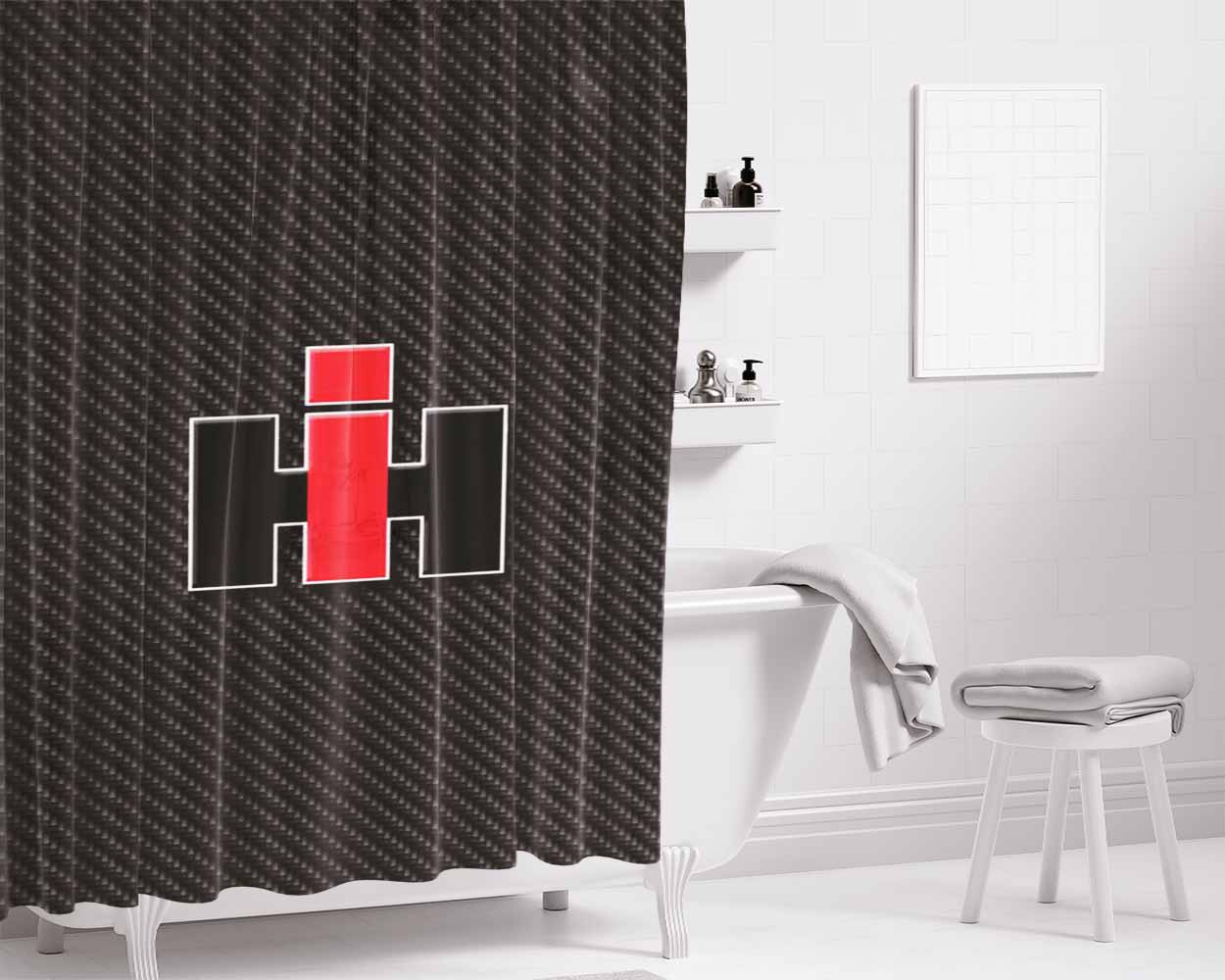 International Harvester Ih Bathroom Shower Curtain Fabric Waterproof | 66 X 72 Inch