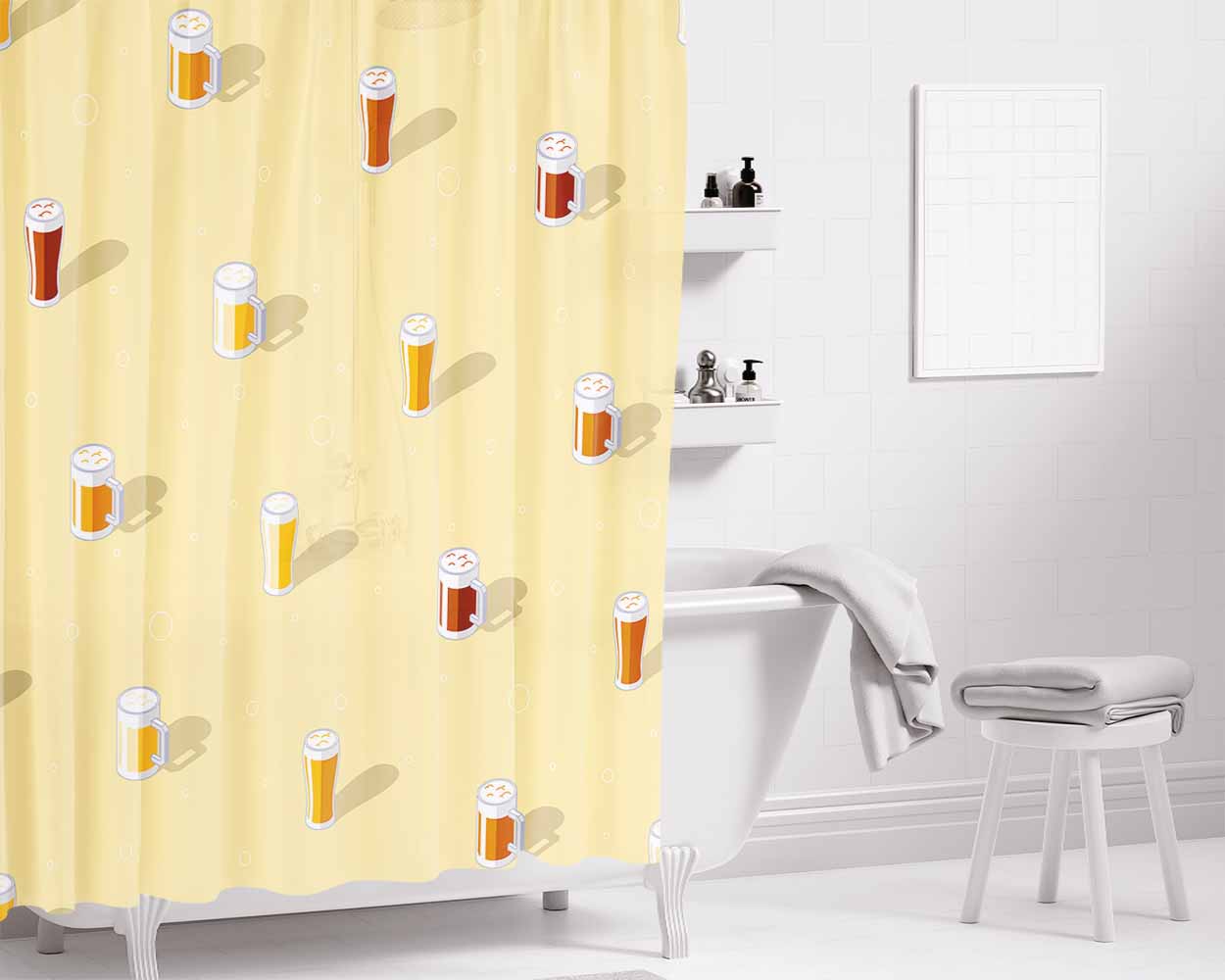 Isometric St Patricks Day Pattern 04 Bathroom Shower Curtain Fabric Waterproof | 66 X 72 Inch