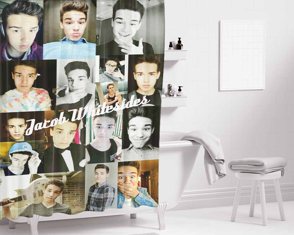 Jacob Whitesides Collage Bathroom Shower Curtain Fabric Waterproof | 66 X 72 Inch