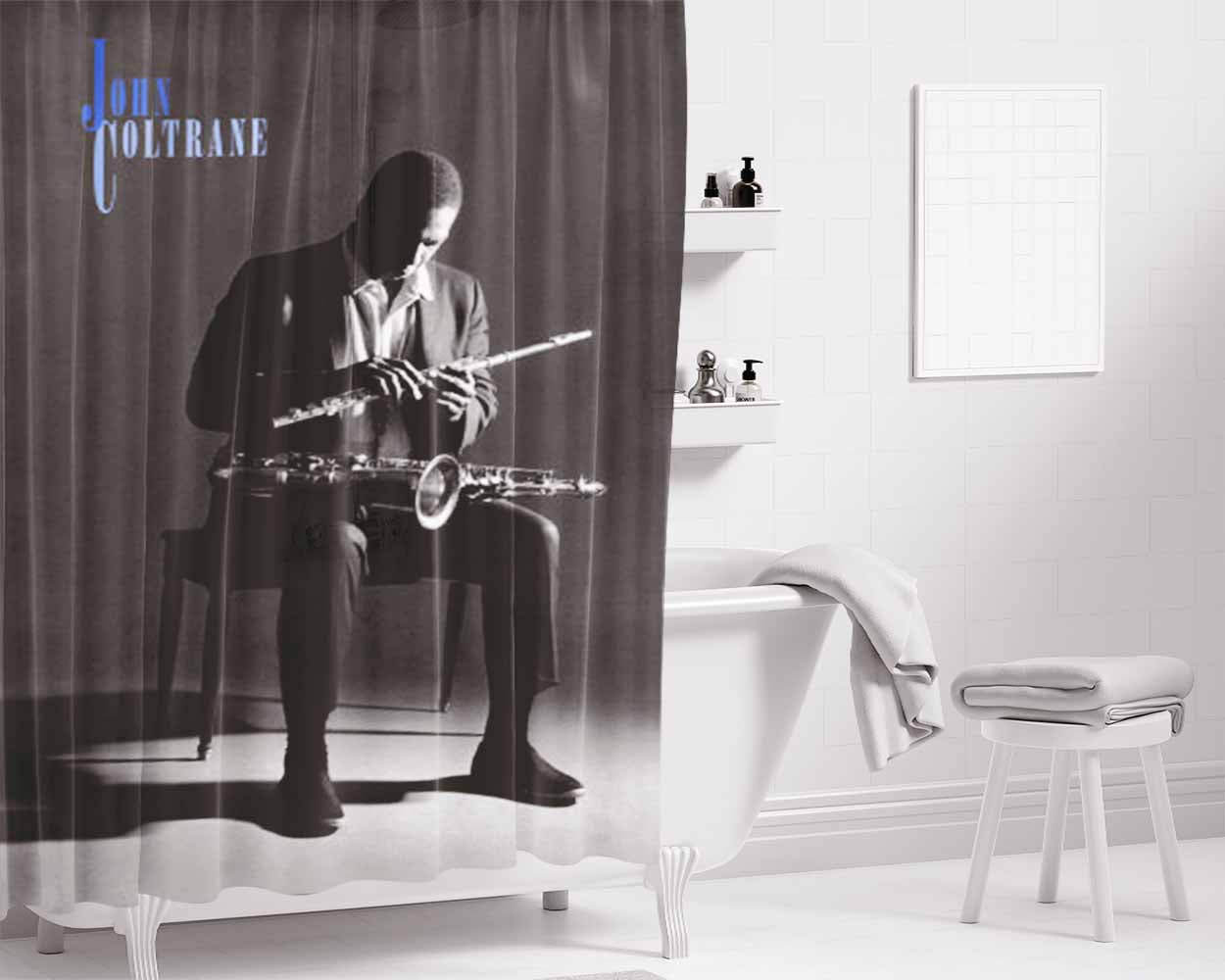 John Coltrane Bathroom Shower Curtain Fabric Waterproof | 66 X 72 Inch