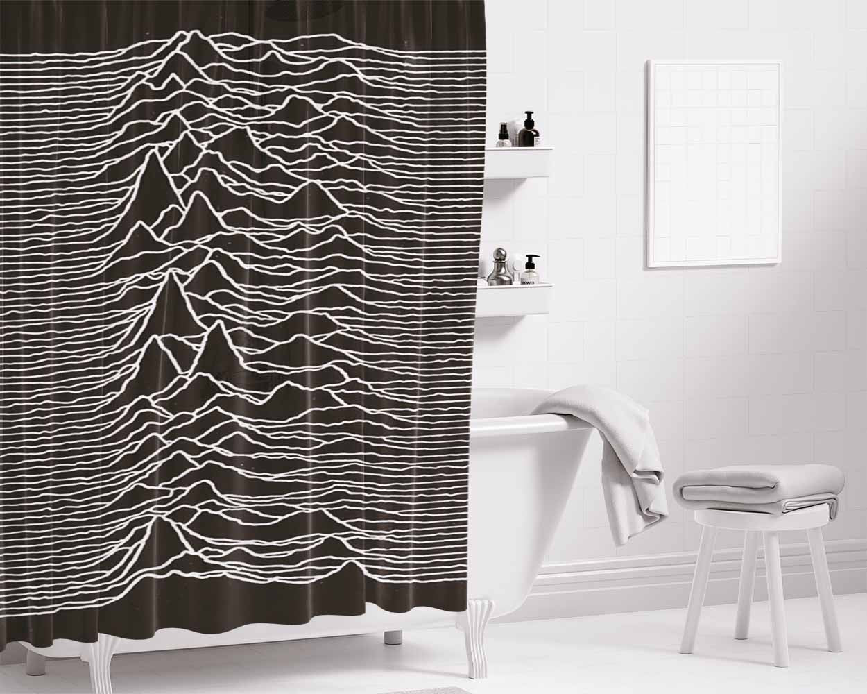 Joy Division Bathroom Shower Curtain Fabric Waterproof | 66 X 72 Inch