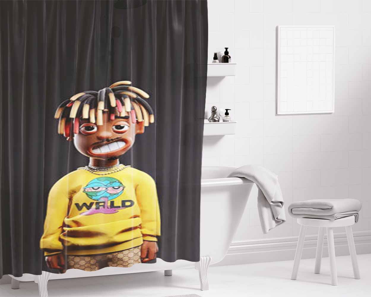 Juice Wrld Bathroom Shower Curtain Fabric Waterproof | 66 X 72 Inch