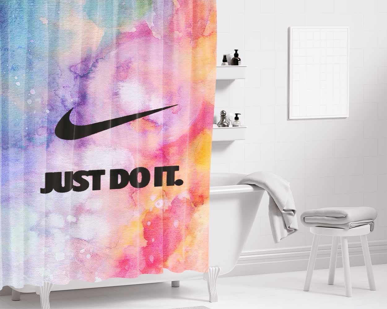 Just Do It Galaxy Bathroom Shower Curtain Fabric Waterproof | 66 X 72 Inch