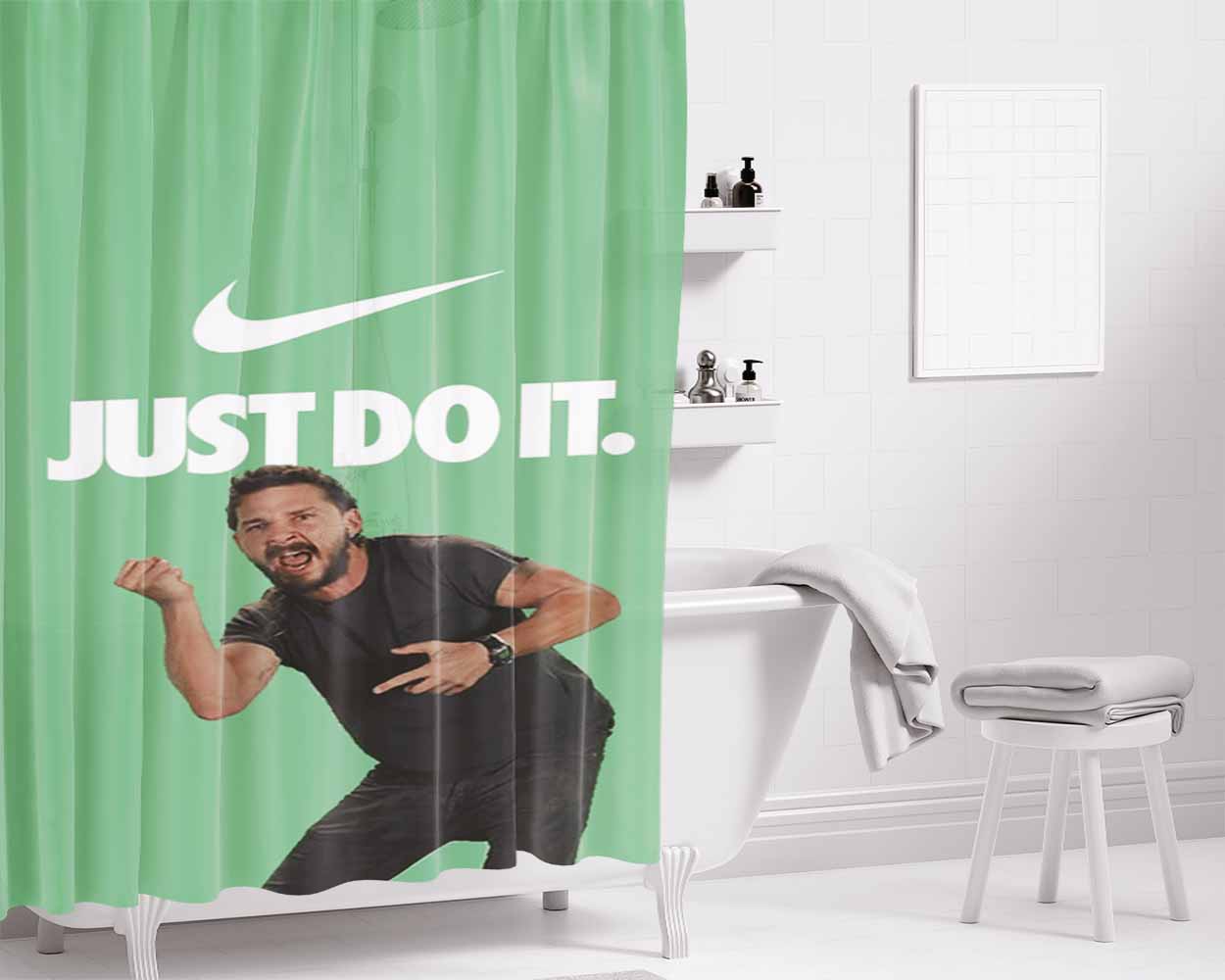 Just Do It Nusipon Bathroom Shower Curtain Fabric Waterproof | 66 X 72 Inch