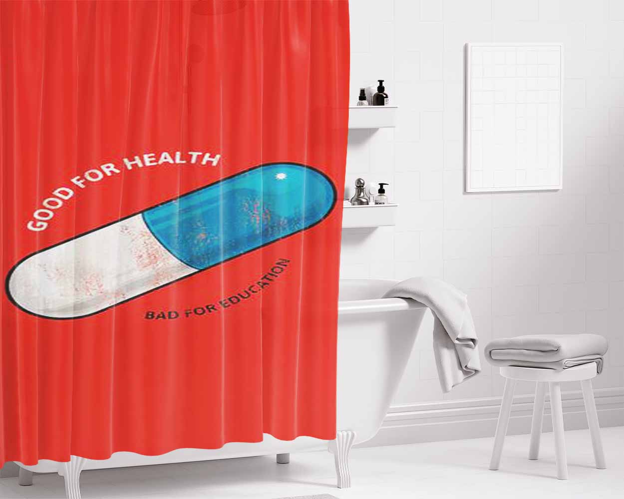 Kaneda'S Pill Bathroom Shower Curtain Fabric Waterproof | 66 X 72 Inch