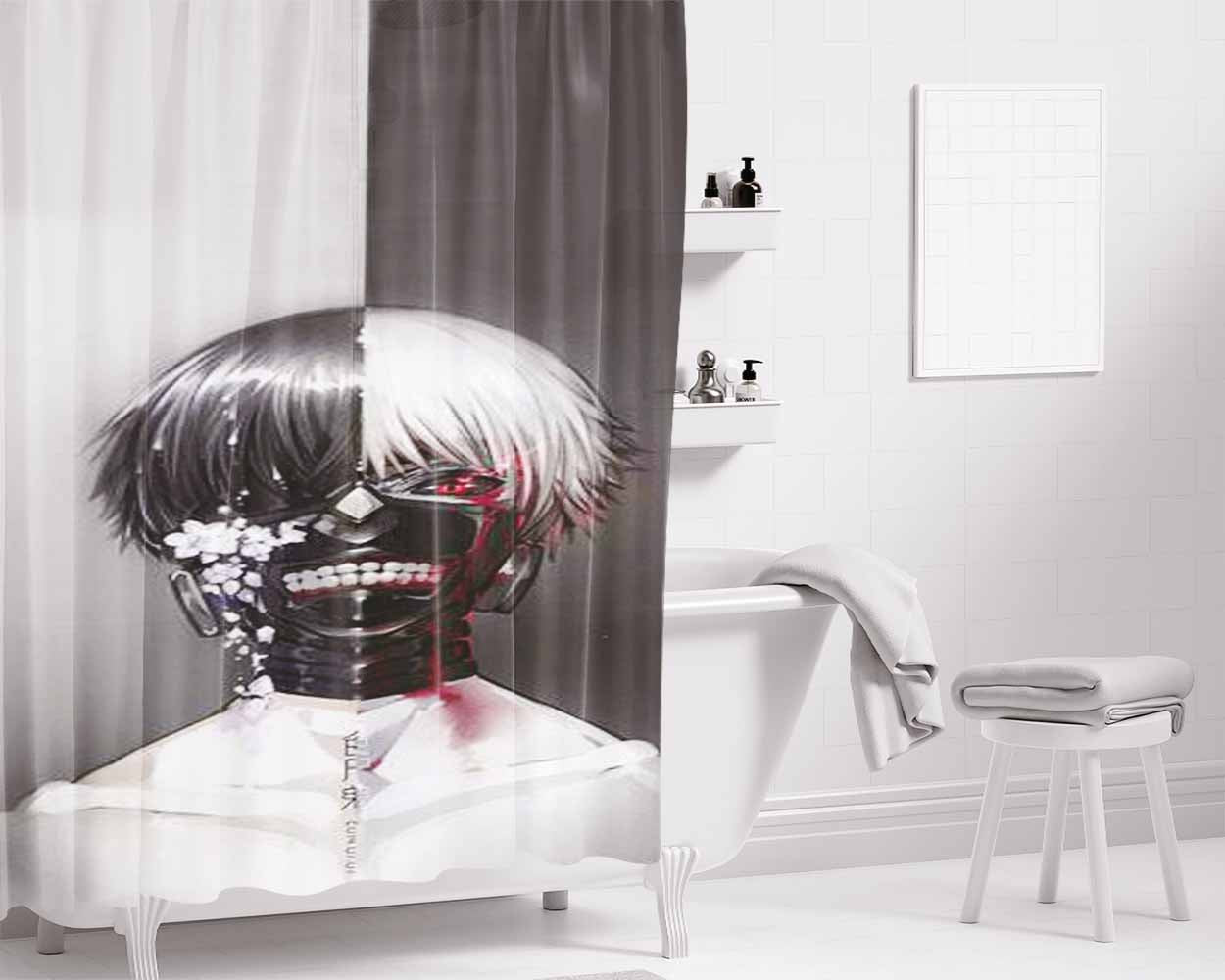 Kaneki Ken Bathroom Shower Curtain Fabric Waterproof | 66 X 72 Inch