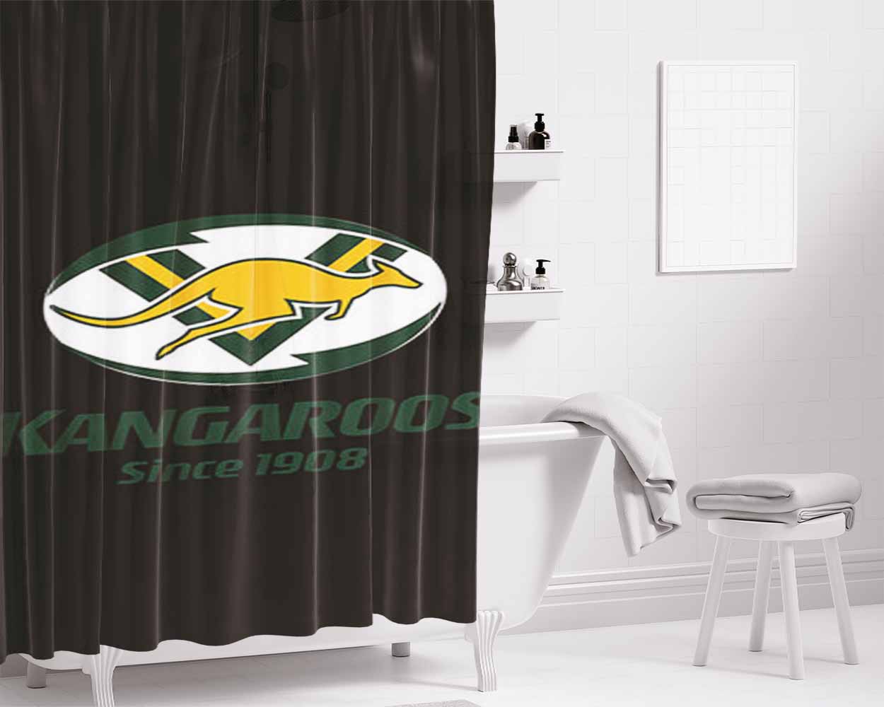 Kangaroos Since 1980 Logo Bathroom Shower Curtain Fabric Waterproof | 66 X 72 Inch
