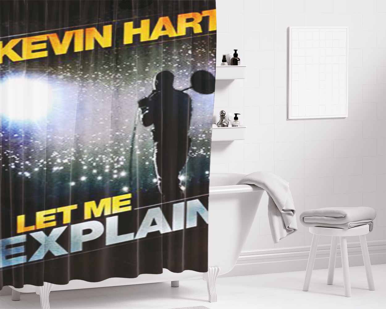 Kevin Hart Let Me Explain Bathroom Shower Curtain Fabric Waterproof | 66 X 72 Inch