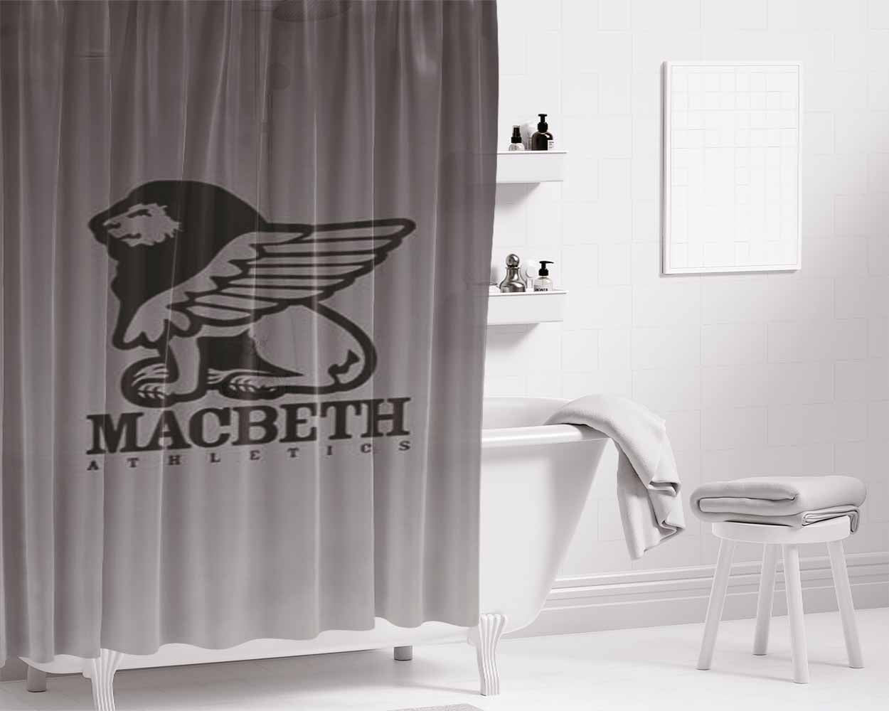 Macbeth Athletics Bathroom Shower Curtain Fabric Waterproof | 66 X 72 Inch