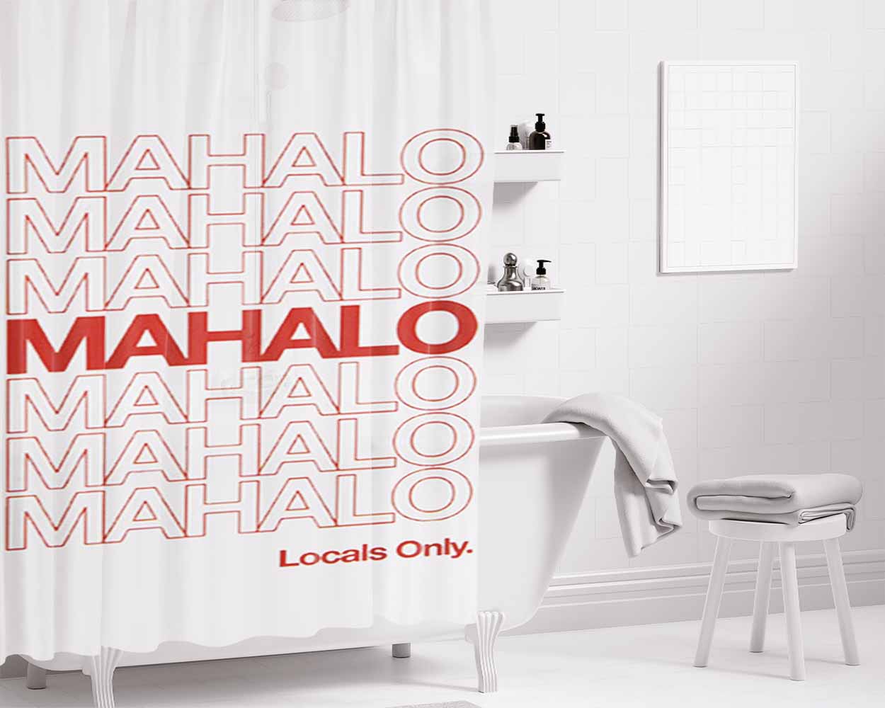 Mahalo 21 Bathroom Shower Curtain Fabric Waterproof | 66 X 72 Inch