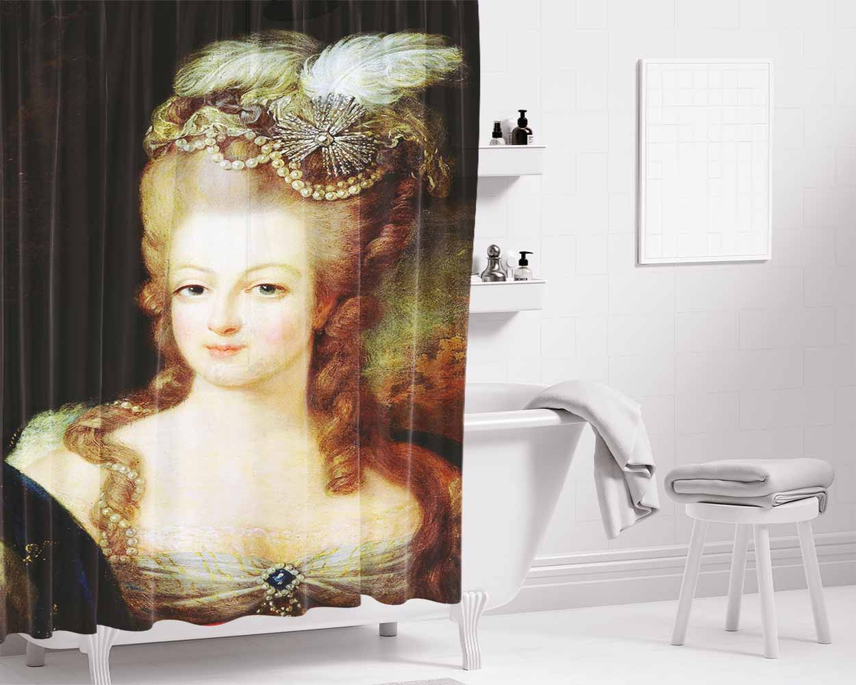 Marie Antoinette Bathroom Shower Curtain Fabric Waterproof | 66 X 72 Inch