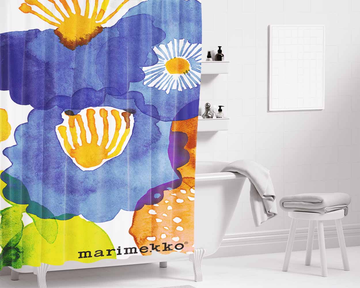 Marimekko Bathroom Shower Curtain Fabric Waterproof | 66 X 72 Inch