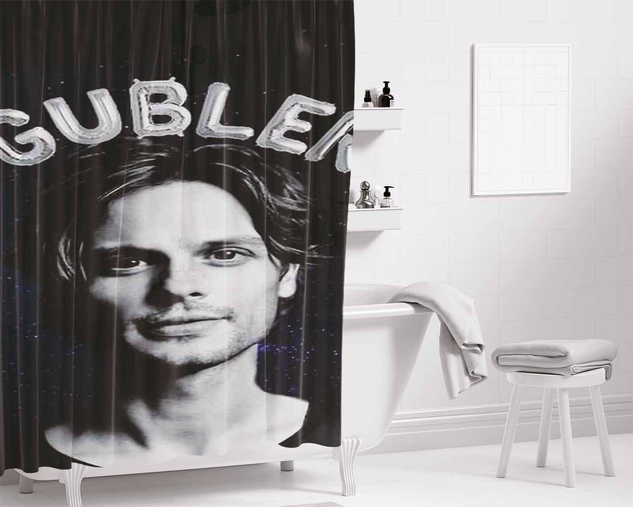 Matthew Gray Gubler Bathroom Shower Curtain Fabric Waterproof | 66 X 72 Inch