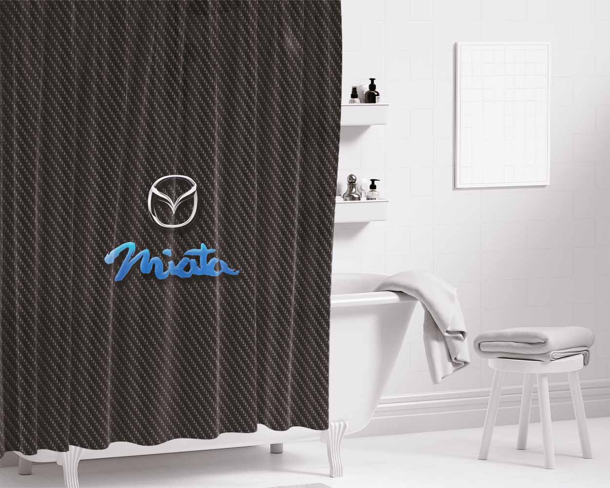 Mazda Miata Bathroom Shower Curtain Fabric Waterproof | 66 X 72 Inch