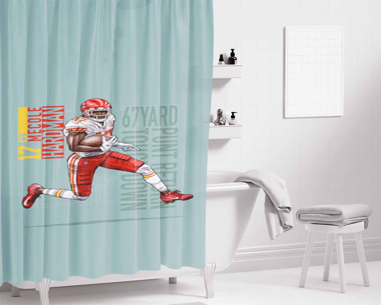 Mecole Hardman Bathroom Shower Curtain Fabric Waterproof | 66 X 72 Inch