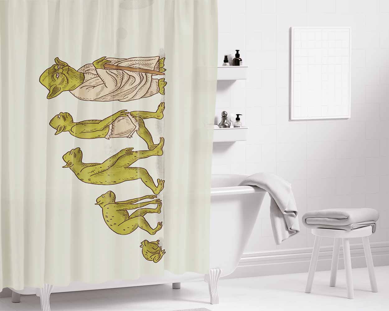 Metamorphosis Of Yoda Bathroom Shower Curtain Fabric Waterproof | 66 X 72 Inch