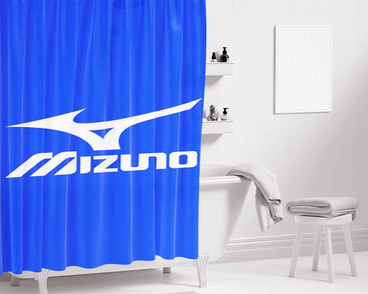 Mizuno Logo Bathroom Shower Curtain Fabric Waterproof | 66 X 72 Inch