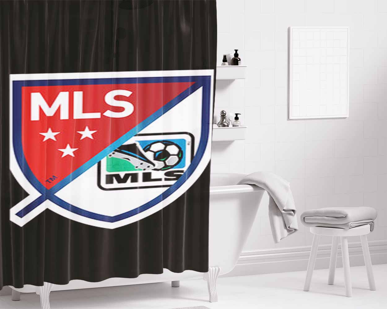 Mls Logo Bathroom Shower Curtain Fabric Waterproof | 66 X 72 Inch