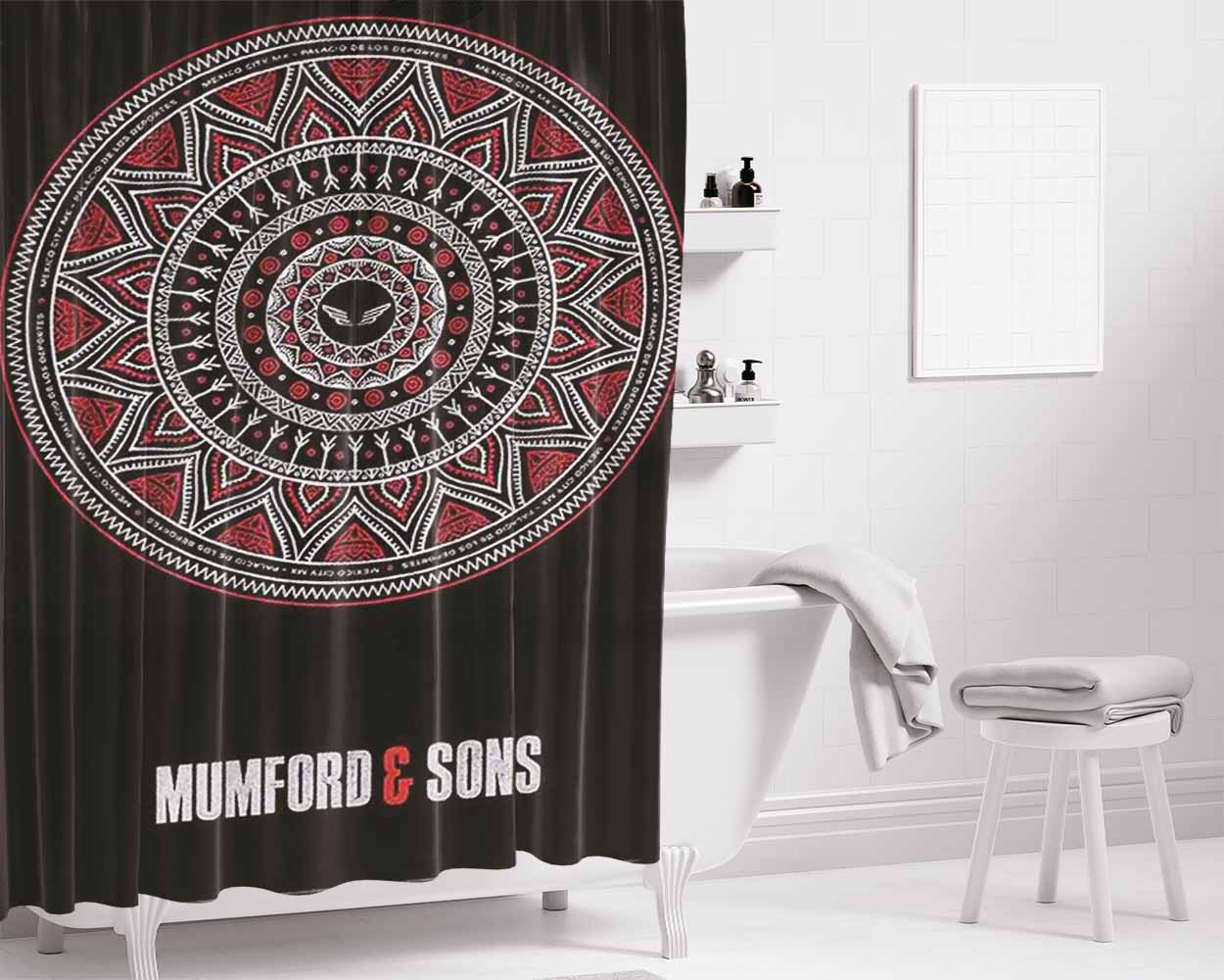 Mumford And Sons Bathroom Shower Curtain Fabric Waterproof | 66 X 72 Inch