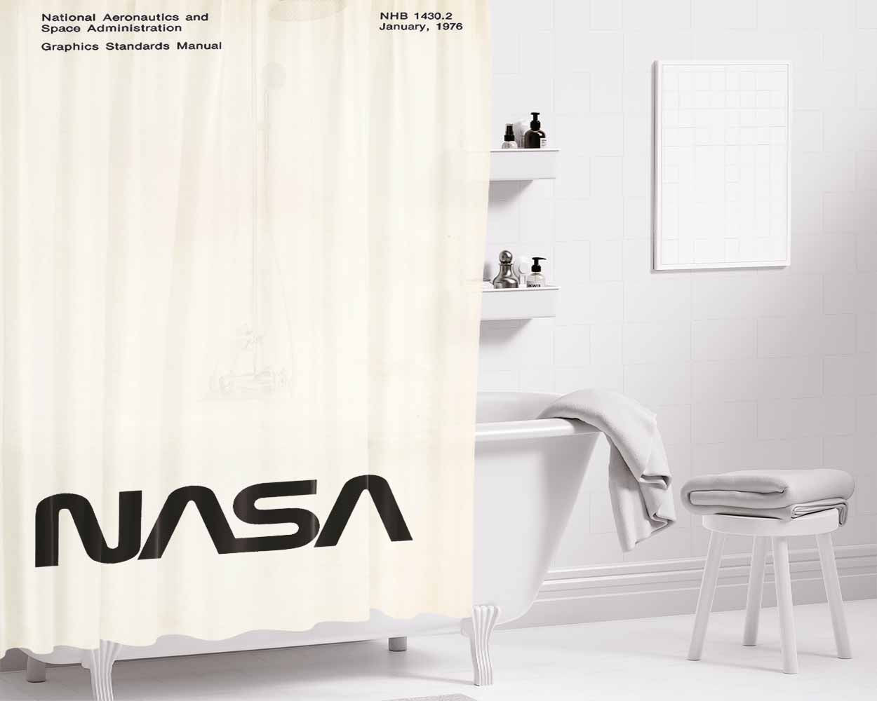 Nasa Gsm Soft Pink Bathroom Shower Curtain Fabric Waterproof | 66 X 72 Inch