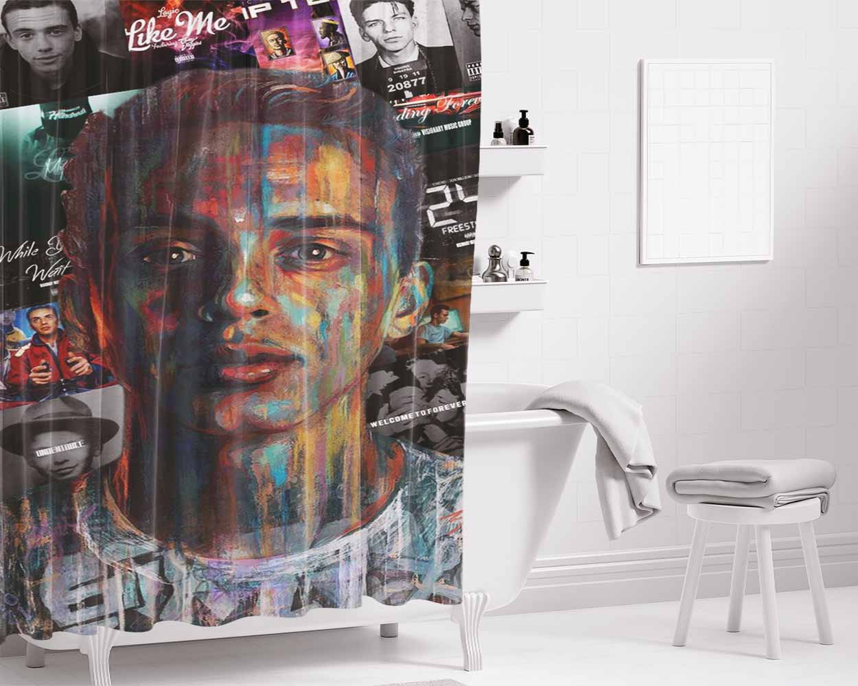 New Logic Rapper 001 Bathroom Shower Curtain Fabric Waterproof | 66 X 72 Inch