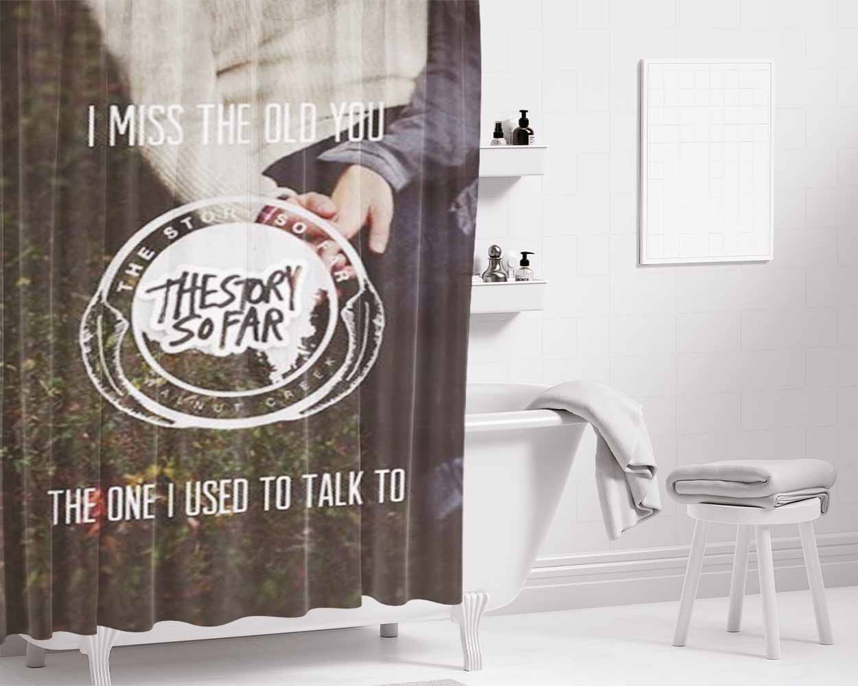 New The Story So Far Bathroom Shower Curtain Fabric Waterproof | 66 X 72 Inch