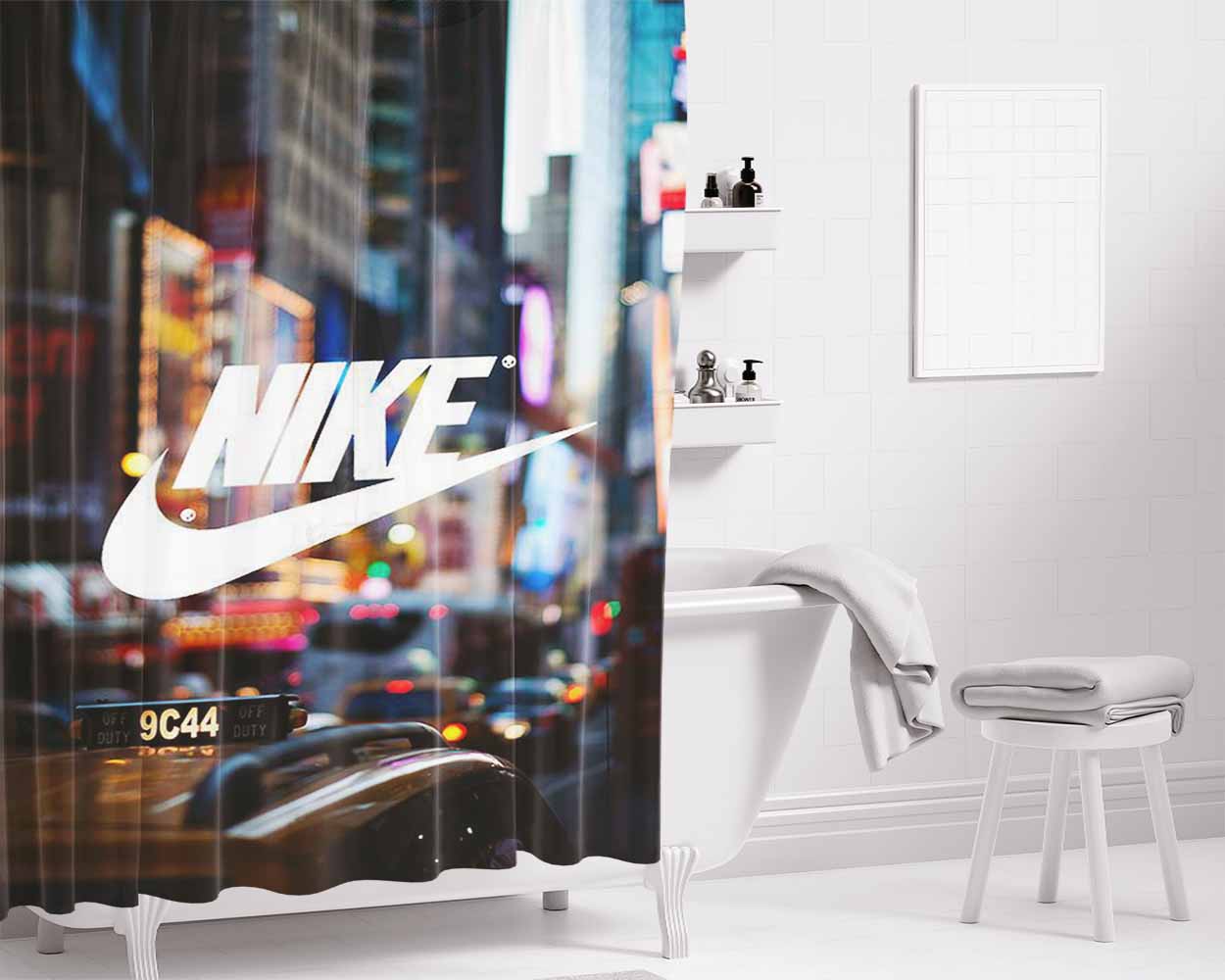 Nike City Afternoon Bathroom Shower Curtain Fabric Waterproof | 66 X 72 Inch
