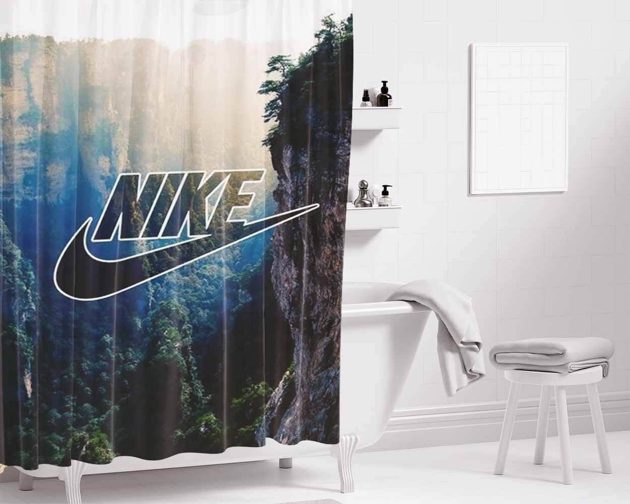 Nike Forest Bathroom Shower Curtain Fabric Waterproof | 66 X 72 Inch