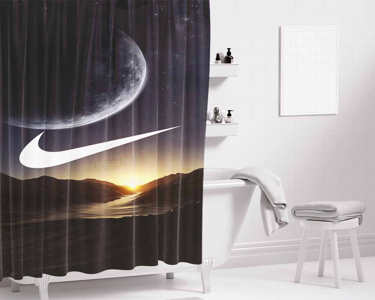 Nike Moon Mesir Bathroom Shower Curtain Fabric Waterproof | 66 X 72 Inch