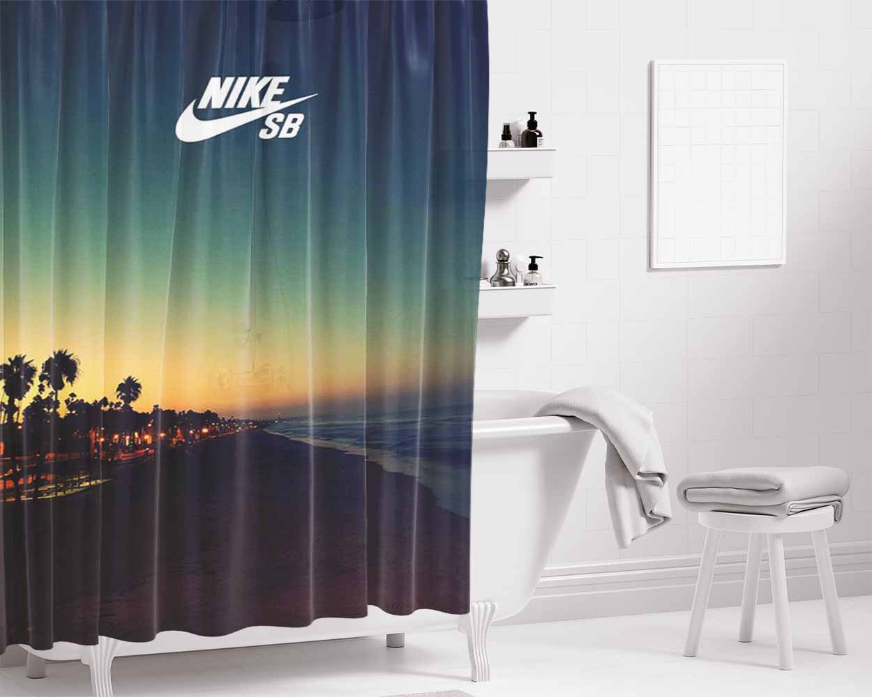 Nike Sb Sea Island Bathroom Shower Curtain Fabric Waterproof | 66 X 72 Inch