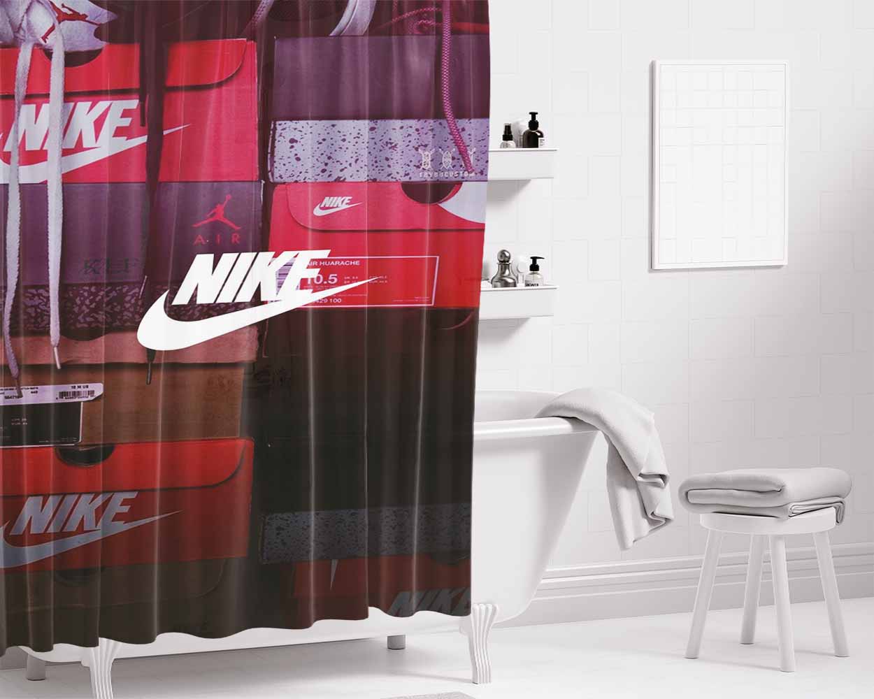 Nike Shoes Does Bathroom Shower Curtain Fabric Waterproof | 66 X 72 Inch