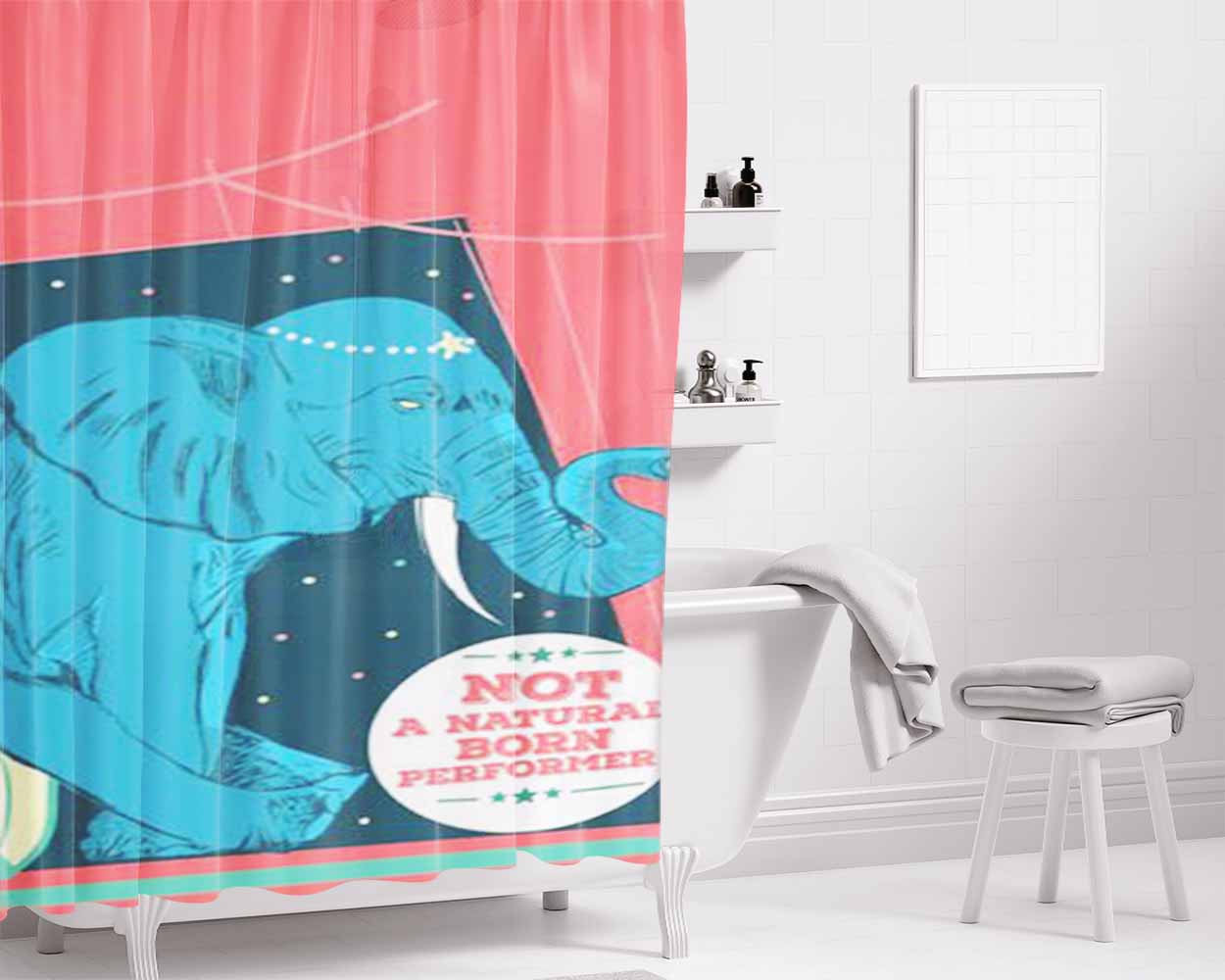 Not A Naturan Born Performer Bathroom Shower Curtain Fabric Waterproof | 66 X 72 Inch