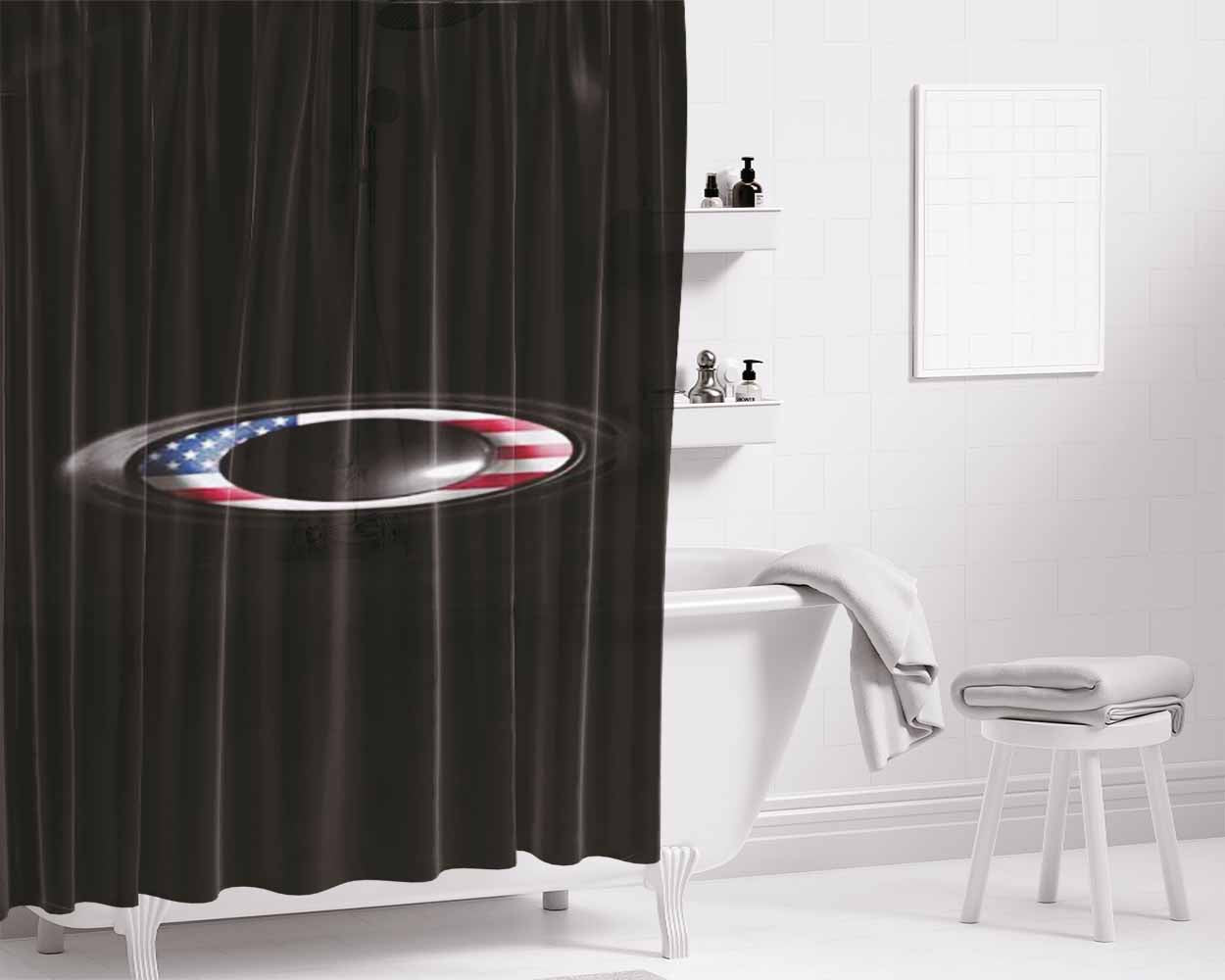 Oakley American Bathroom Shower Curtain Fabric Waterproof | 66 X 72 Inch