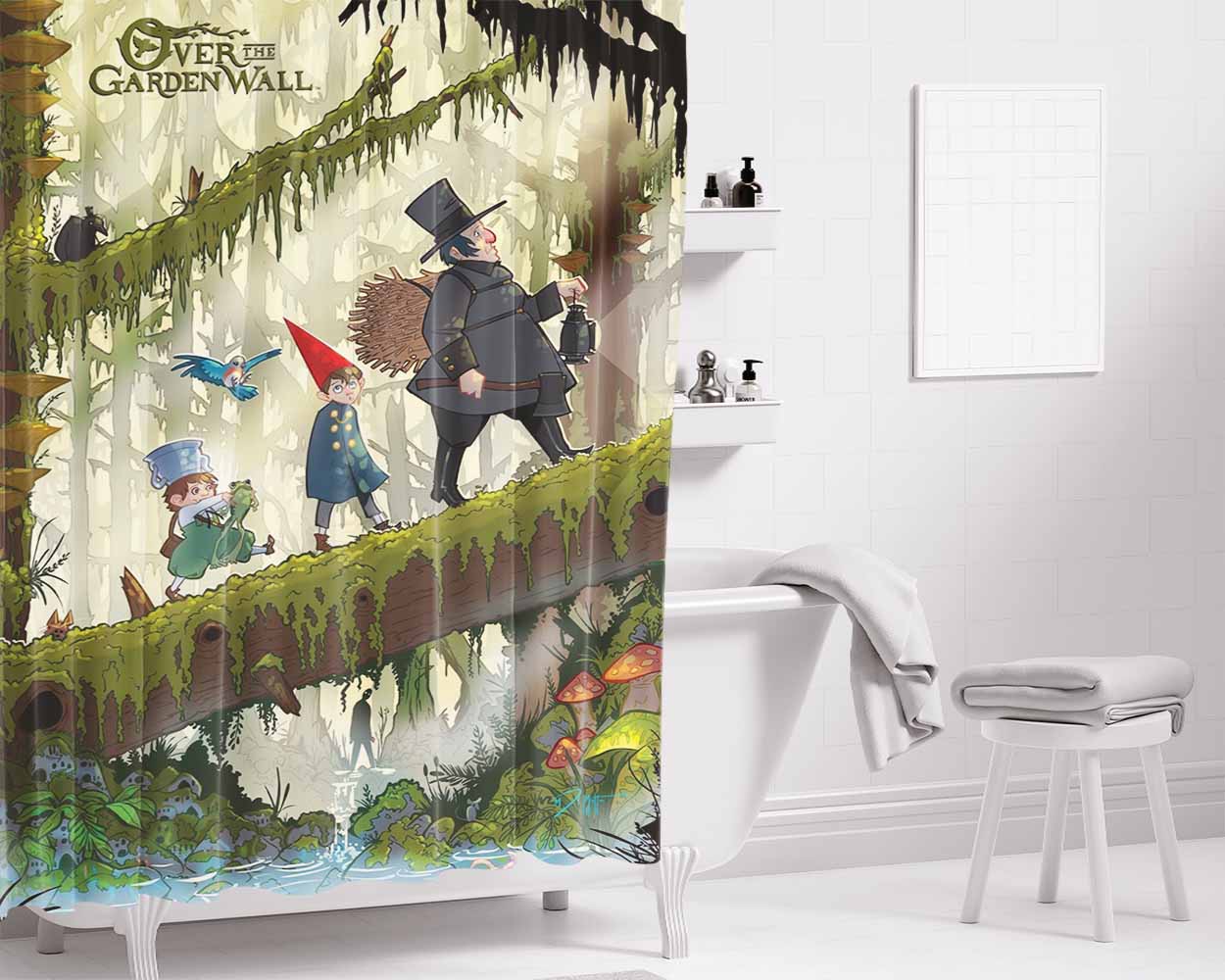 Over The Garden Wall 2 Bathroom Shower Curtain Fabric Waterproof | 66 X 72 Inch