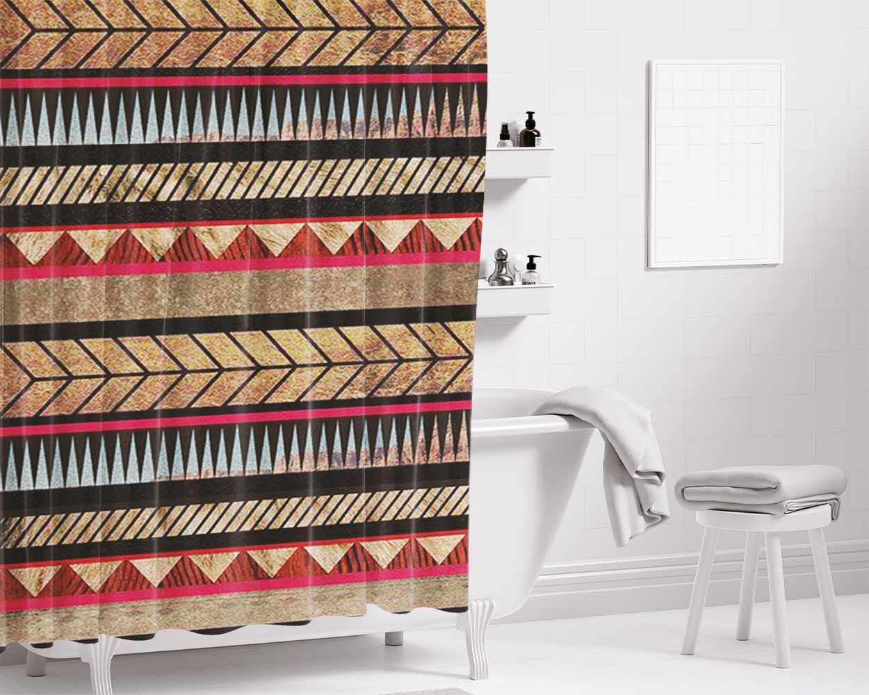 Pattern Emboss Bathroom Shower Curtain Fabric Waterproof | 66 X 72 Inch