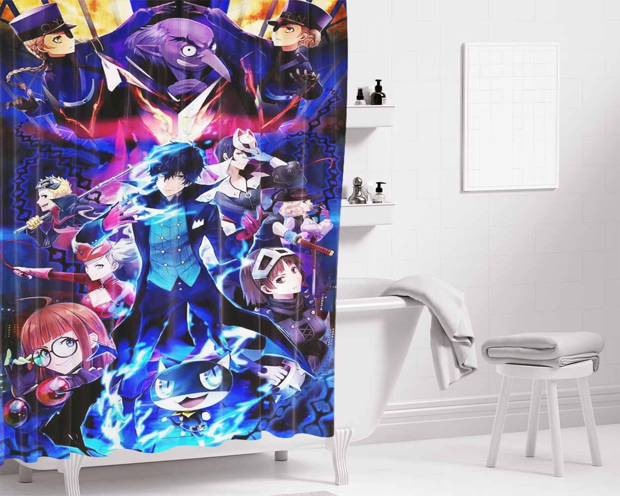Persona Poster Bathroom Shower Curtain Fabric Waterproof | 66 X 72 Inch