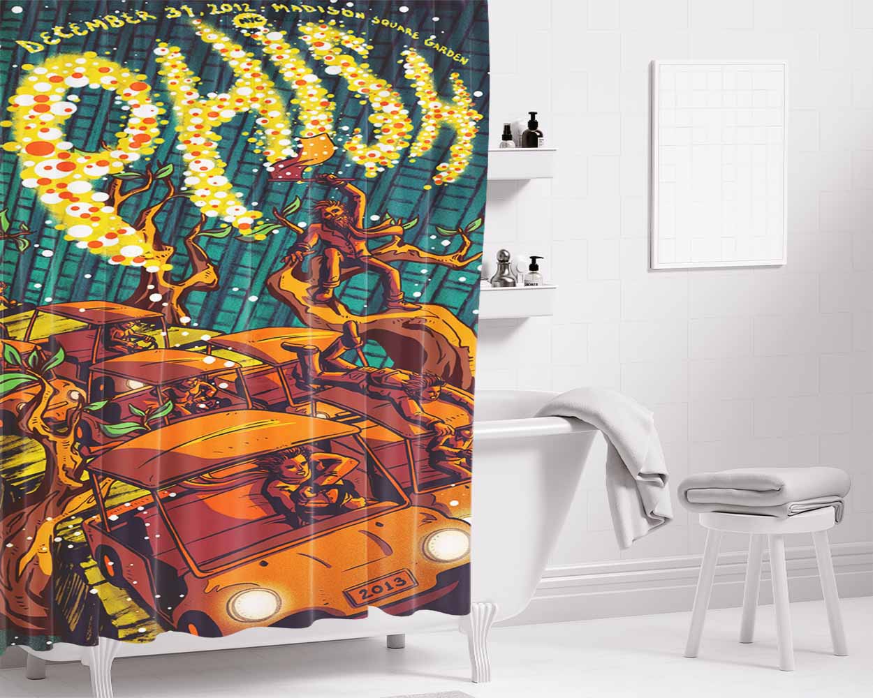 Phish Cover Bathroom Shower Curtain Fabric Waterproof | 66 X 72 Inch