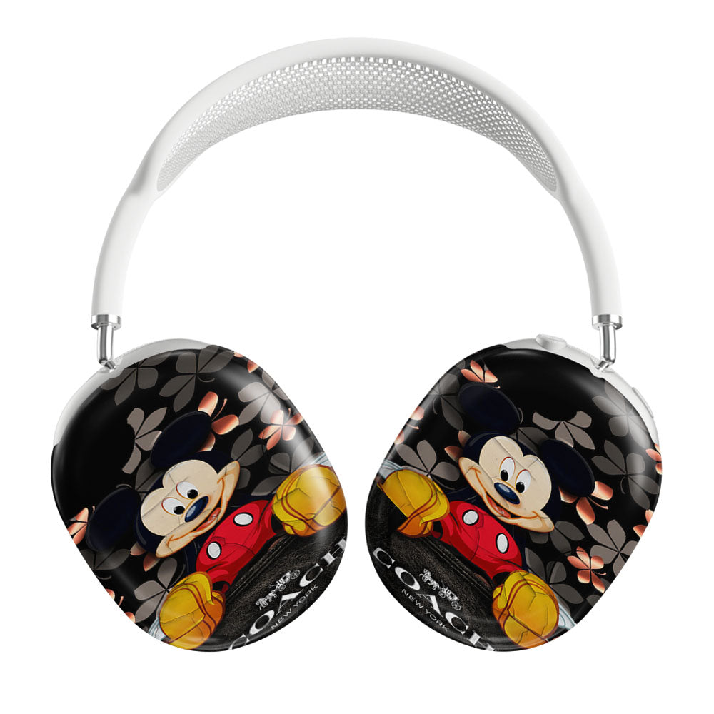 Mickey Mouse Coach Black Flowers Airpods Max Tough Case