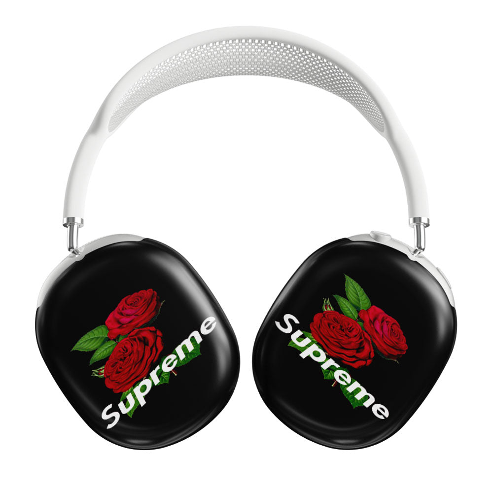 Supreme Rose Back Black Airpods Max Tough Case