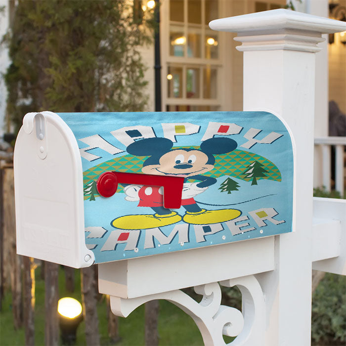 Disney Happy Camper Mickey Magnetic Mailbox Cover 18" X 21" Outdoor Decor
